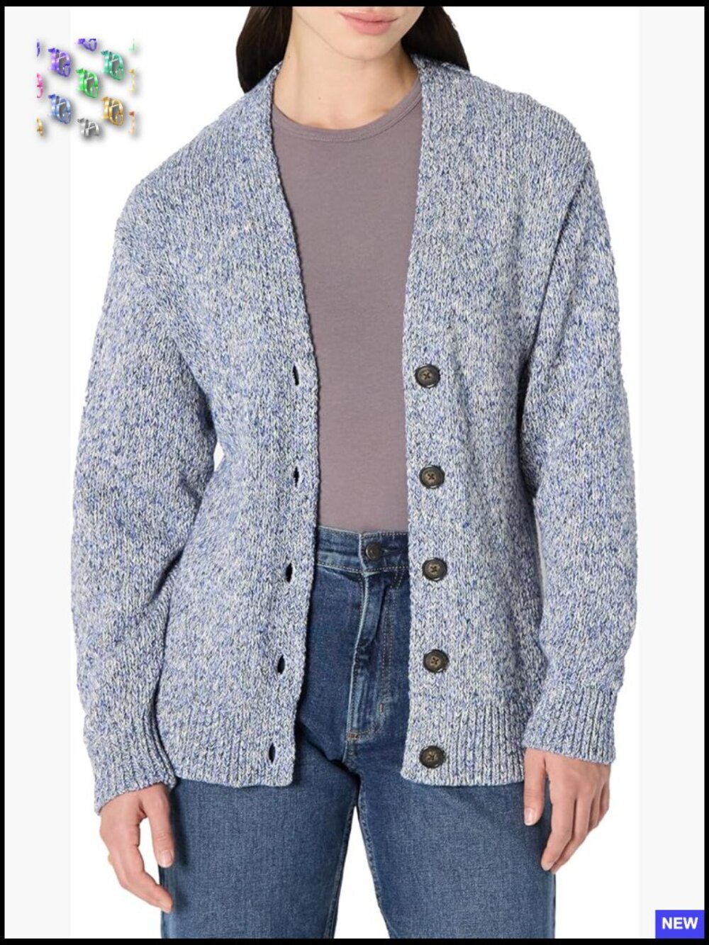 Oversized Heavyweight Cardigan Chunky Knit Button Up V-Neck Y2K Chic